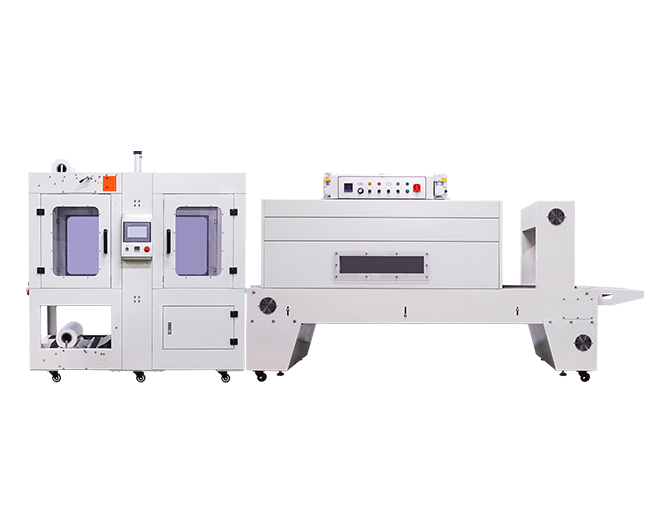 DQX6040S全自动袖口式输送带式套膜机+DSE-8060A喷气式pe膜热收缩包装机